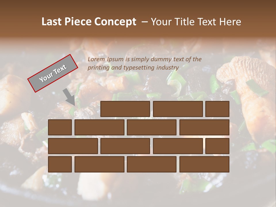 A Skillet Filled With Meat And Vegetables On Top Of A Table PowerPoint Template