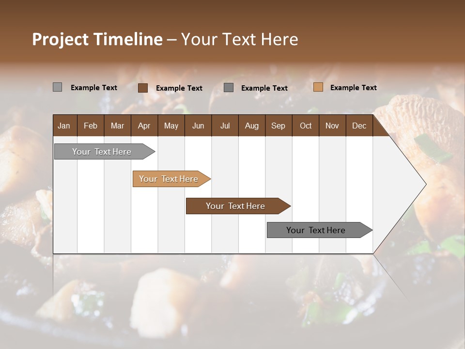 A Skillet Filled With Meat And Vegetables On Top Of A Table PowerPoint Template