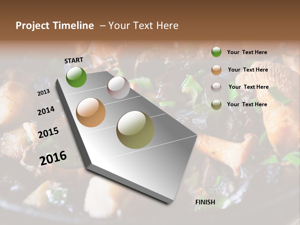 A Skillet Filled With Meat And Vegetables On Top Of A Table PowerPoint Template