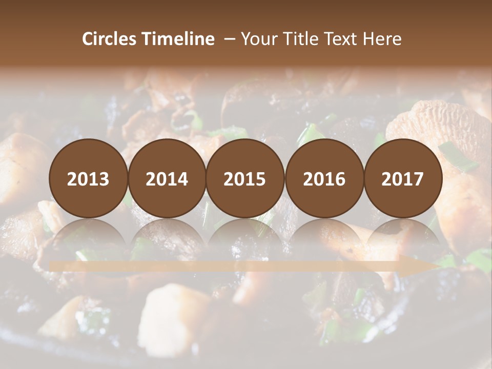 A Skillet Filled With Meat And Vegetables On Top Of A Table PowerPoint Template