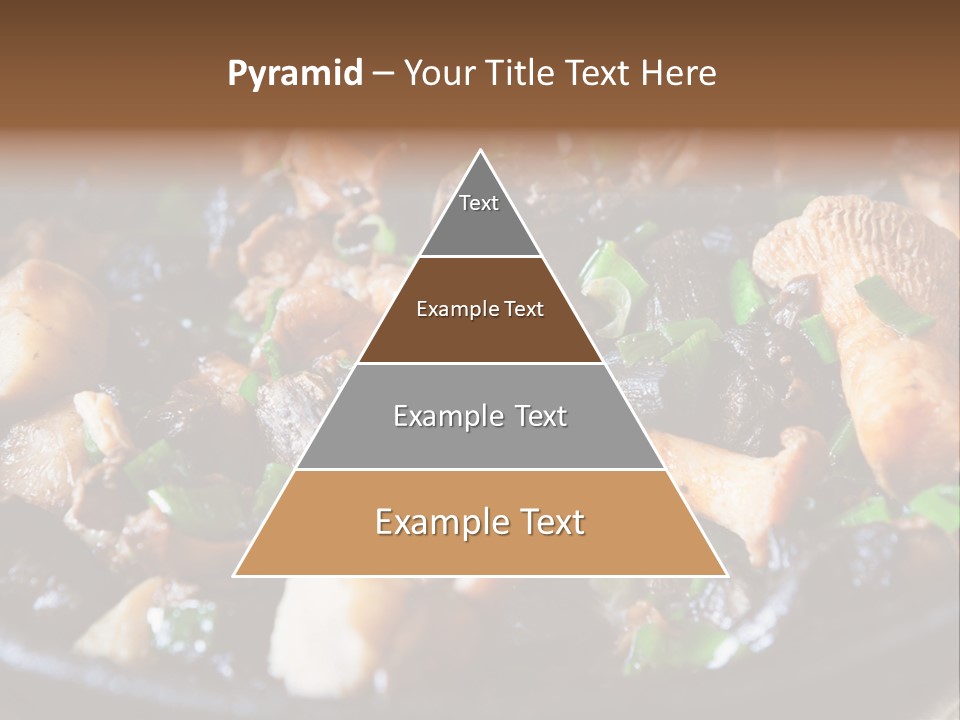 A Skillet Filled With Meat And Vegetables On Top Of A Table PowerPoint Template