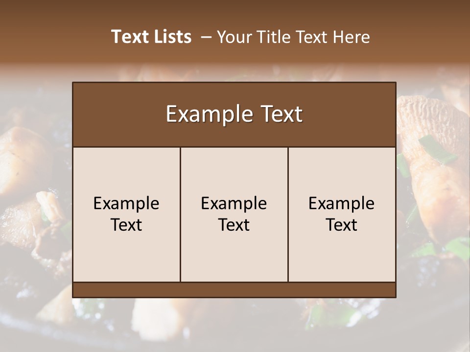 A Skillet Filled With Meat And Vegetables On Top Of A Table PowerPoint Template