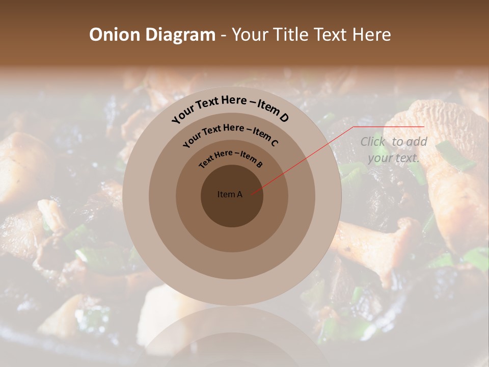A Skillet Filled With Meat And Vegetables On Top Of A Table PowerPoint Template