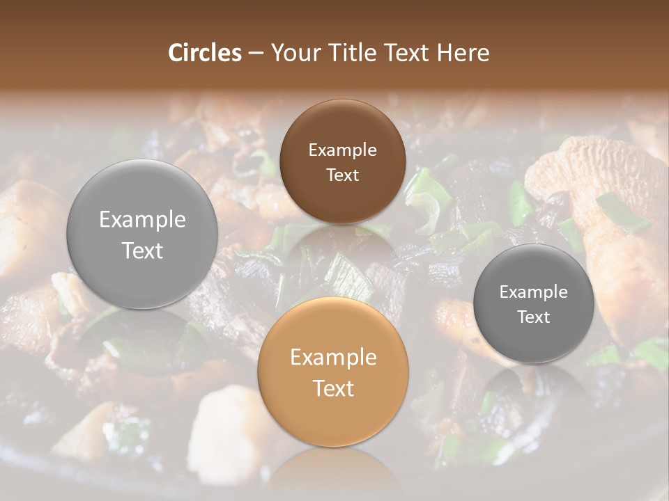 A Skillet Filled With Meat And Vegetables On Top Of A Table PowerPoint Template