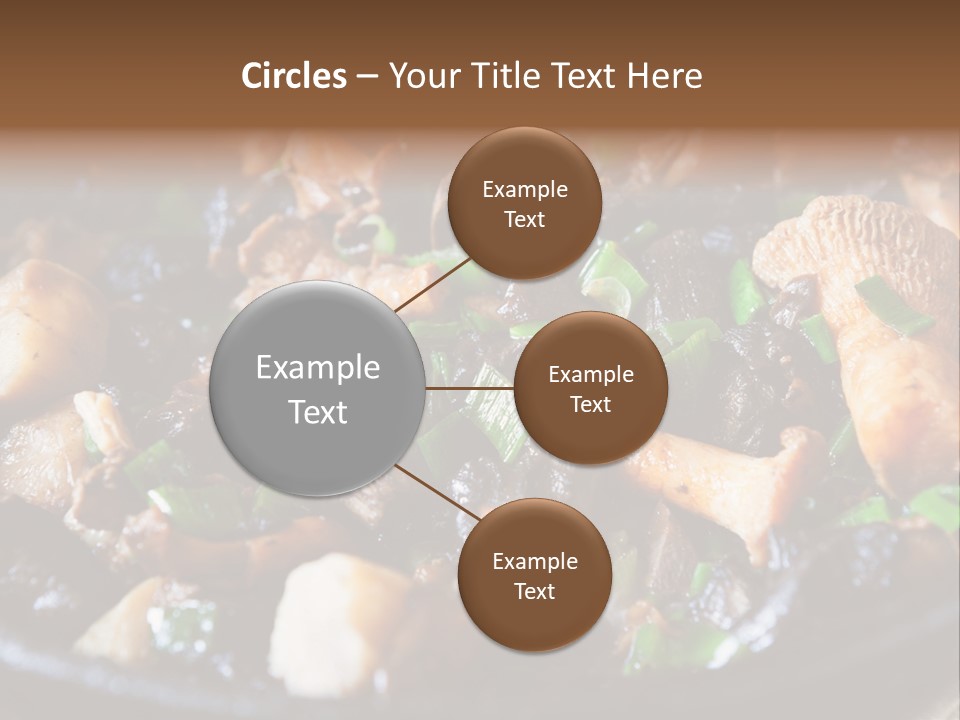 A Skillet Filled With Meat And Vegetables On Top Of A Table PowerPoint Template
