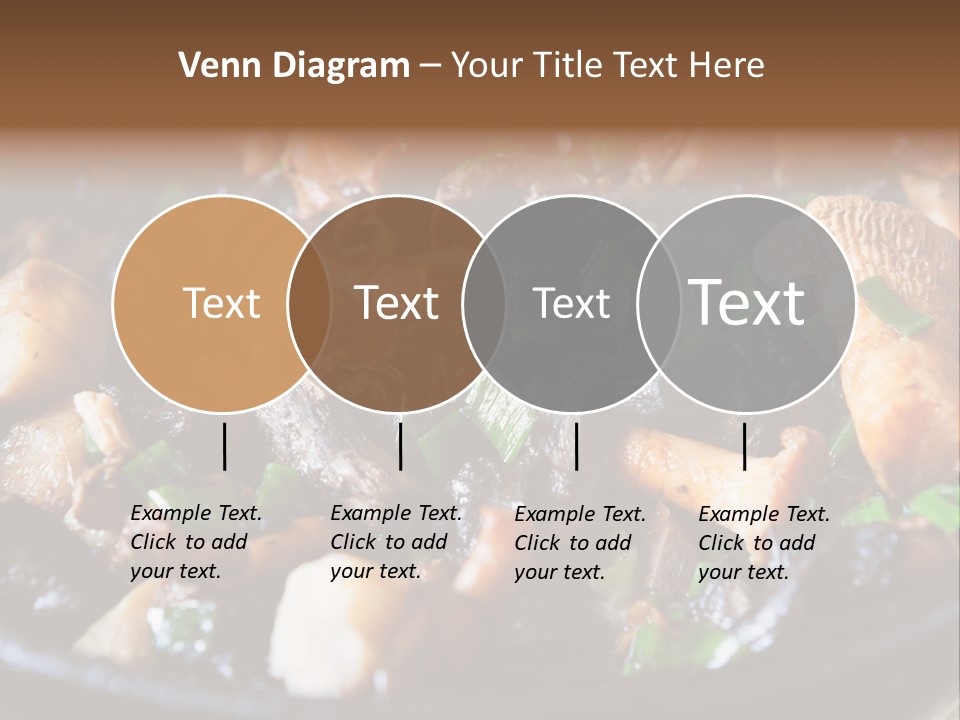 A Skillet Filled With Meat And Vegetables On Top Of A Table PowerPoint Template