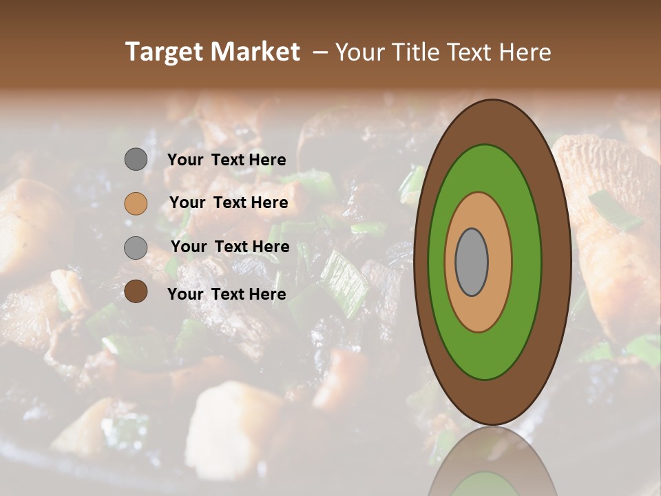 A Skillet Filled With Meat And Vegetables On Top Of A Table PowerPoint Template