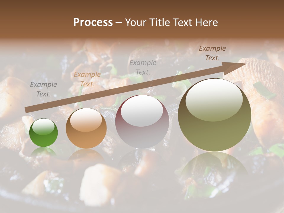 A Skillet Filled With Meat And Vegetables On Top Of A Table PowerPoint Template