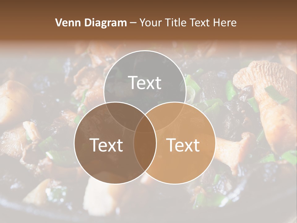 A Skillet Filled With Meat And Vegetables On Top Of A Table PowerPoint Template