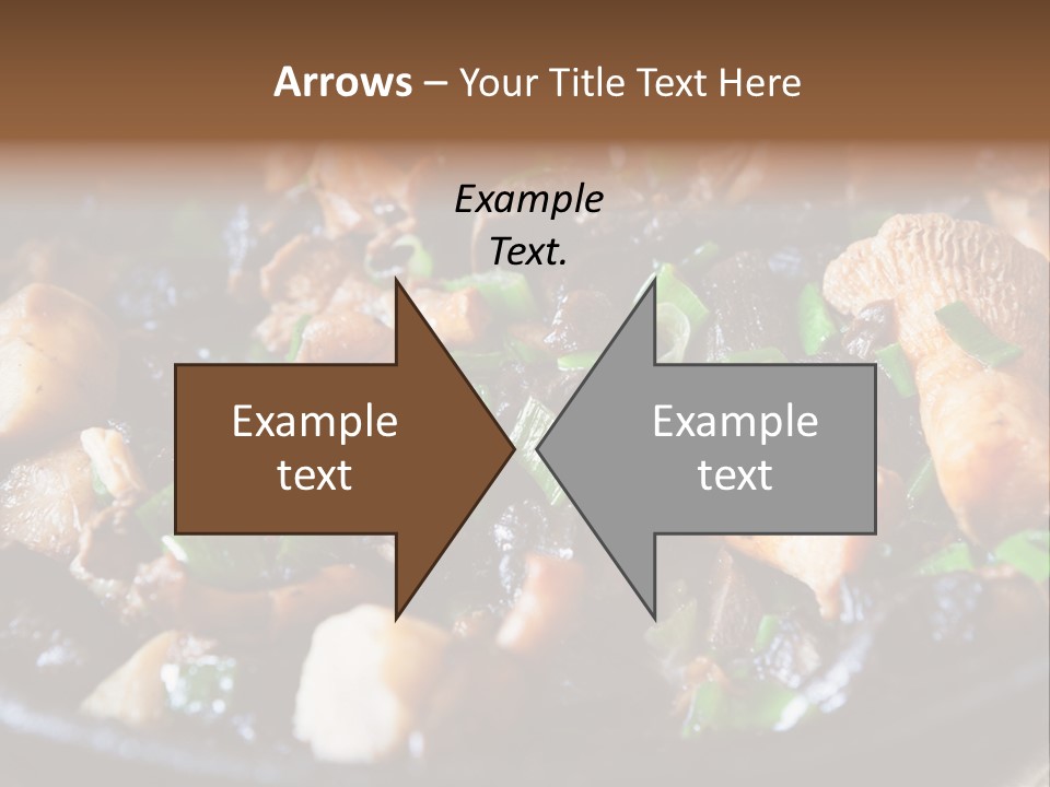 A Skillet Filled With Meat And Vegetables On Top Of A Table PowerPoint Template