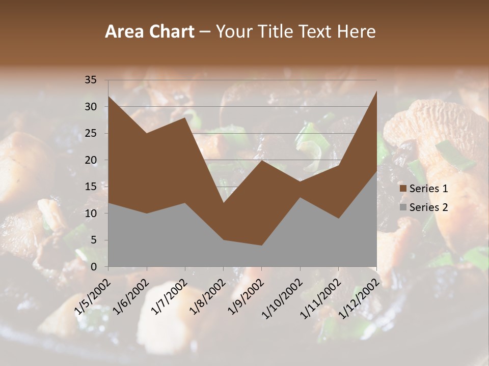 A Skillet Filled With Meat And Vegetables On Top Of A Table PowerPoint Template