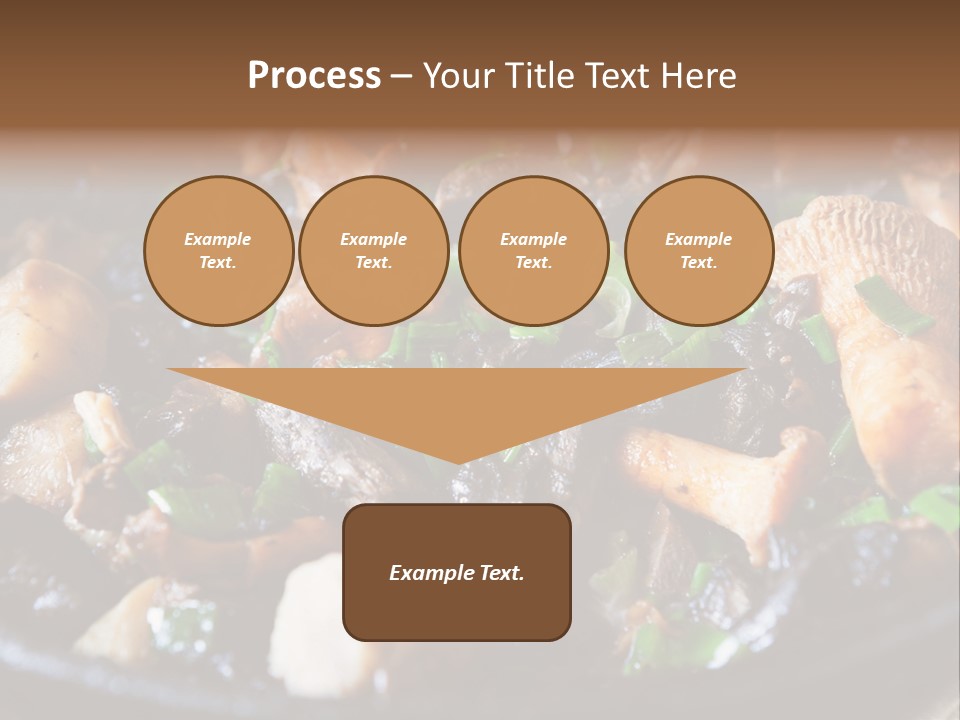 A Skillet Filled With Meat And Vegetables On Top Of A Table PowerPoint Template