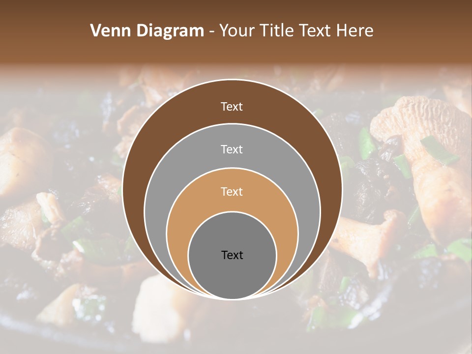 A Skillet Filled With Meat And Vegetables On Top Of A Table PowerPoint Template