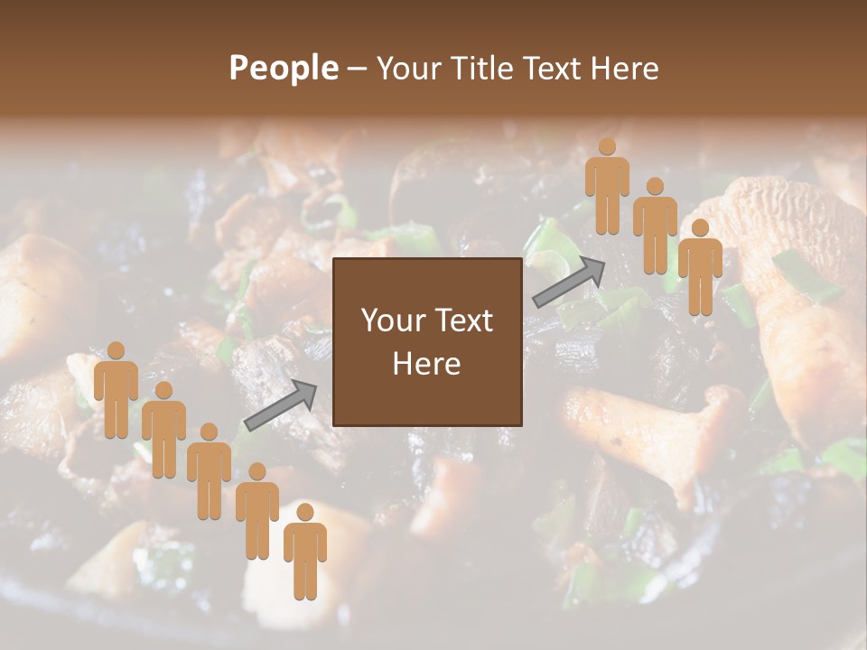 A Skillet Filled With Meat And Vegetables On Top Of A Table PowerPoint Template