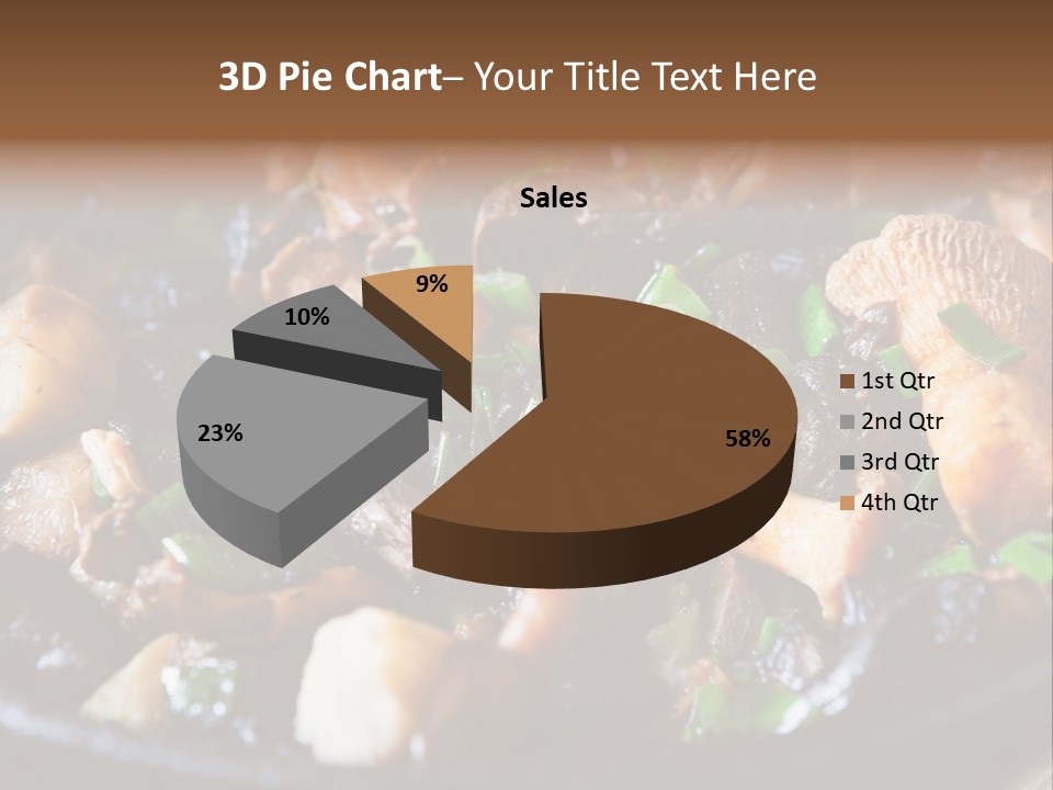 A Skillet Filled With Meat And Vegetables On Top Of A Table PowerPoint Template