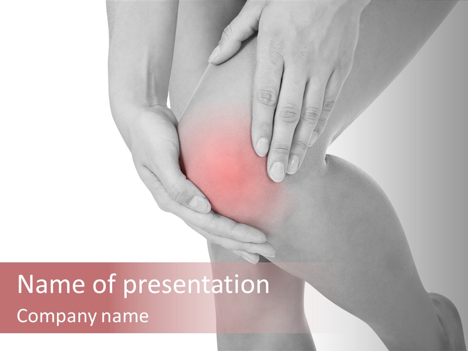 A Woman Holding Her Knee In Pain Powerpoint Presentation PowerPoint Template