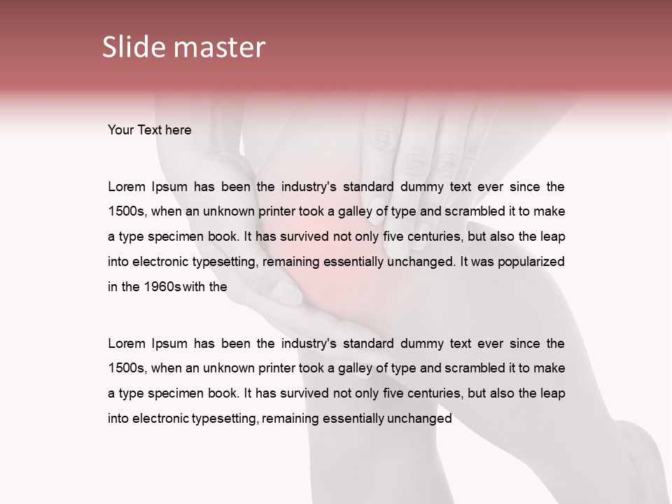 A Woman Holding Her Knee In Pain Powerpoint Presentation PowerPoint Template