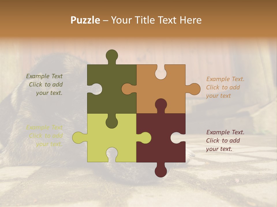 A Dog Laying On The Ground With A Name Plate PowerPoint Template