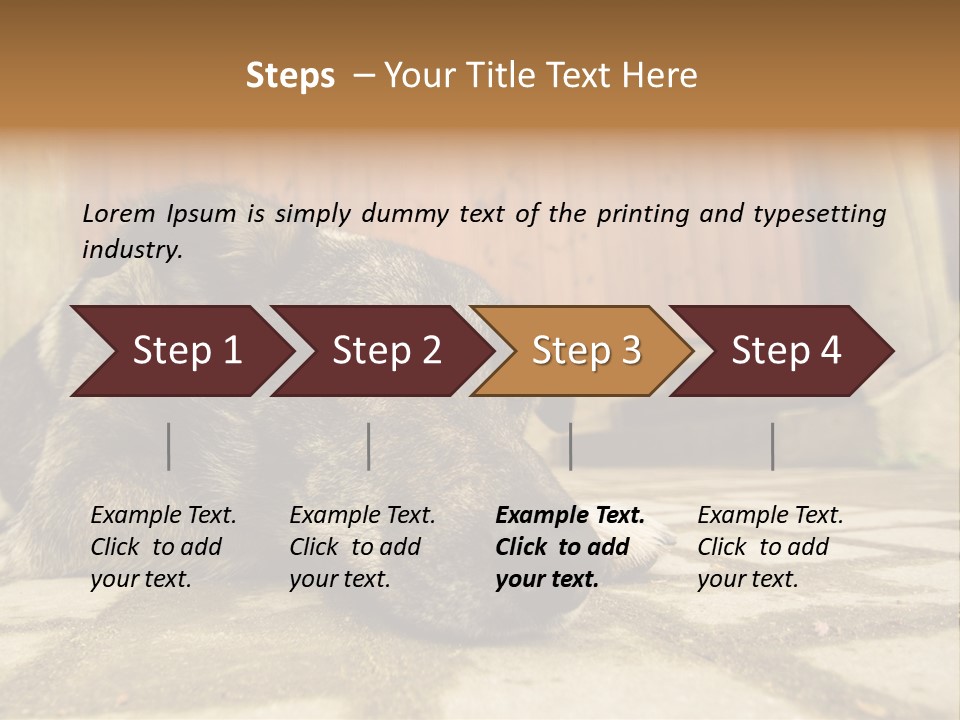 A Dog Laying On The Ground With A Name Plate PowerPoint Template