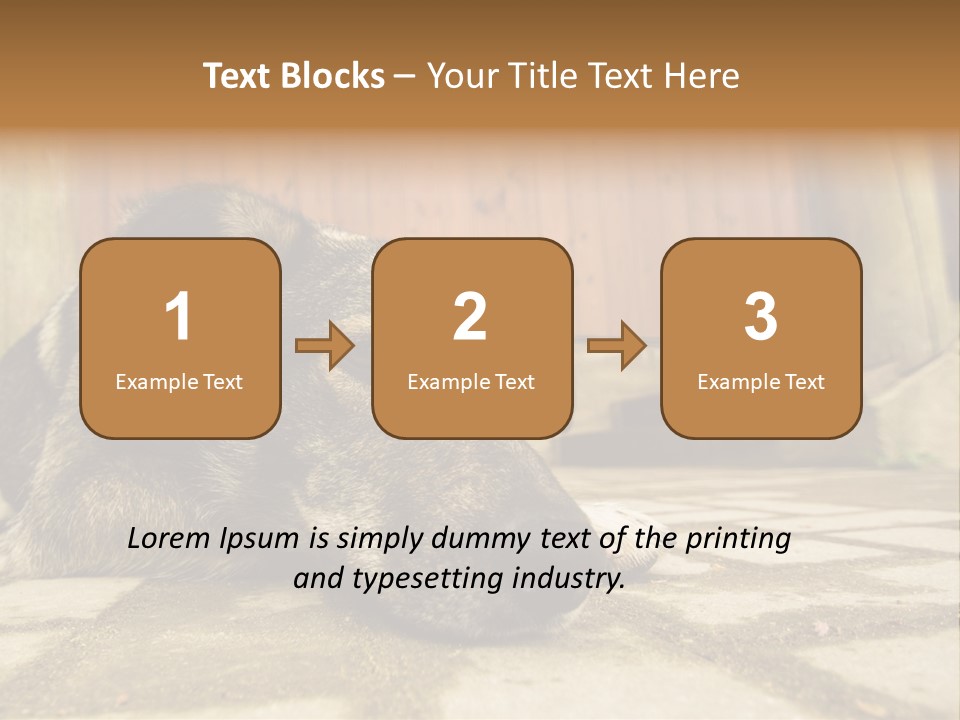 A Dog Laying On The Ground With A Name Plate PowerPoint Template