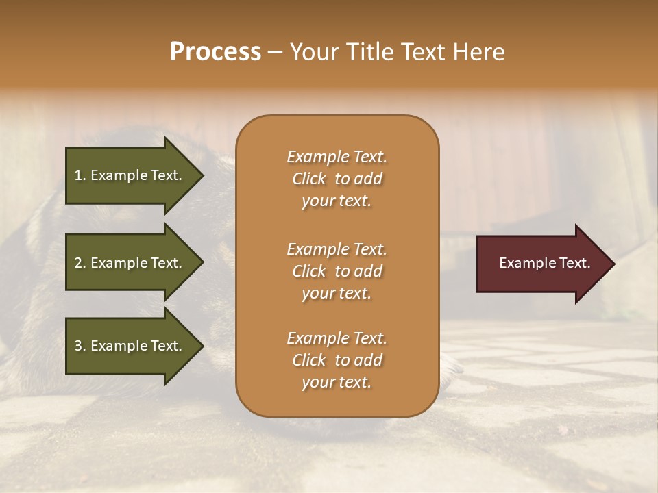 A Dog Laying On The Ground With A Name Plate PowerPoint Template