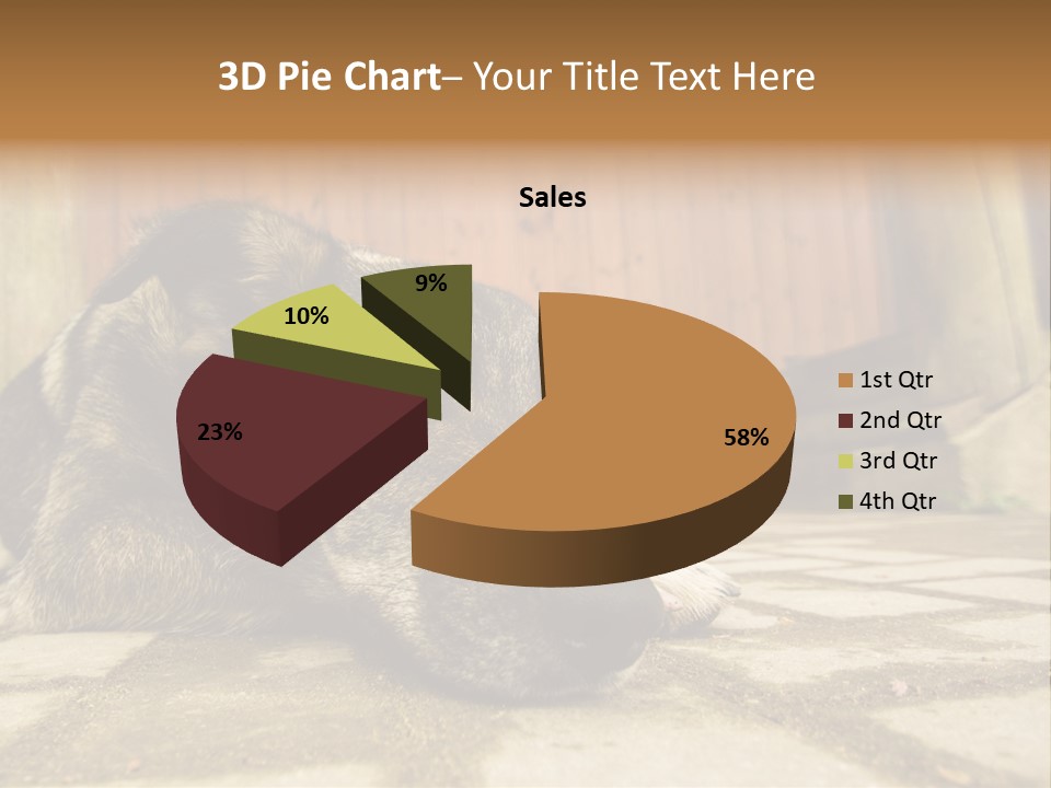 A Dog Laying On The Ground With A Name Plate PowerPoint Template