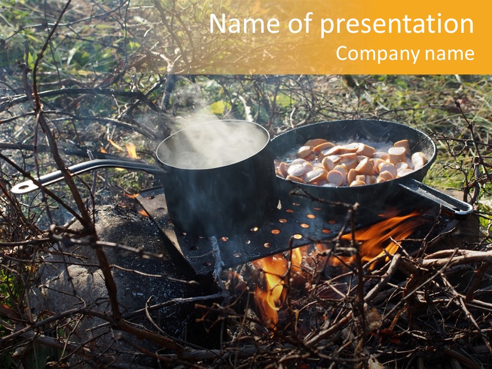 Fireplace Karakoram Cook PowerPoint Template