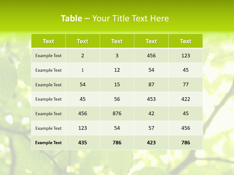 Trees Summer Spring PowerPoint Template
