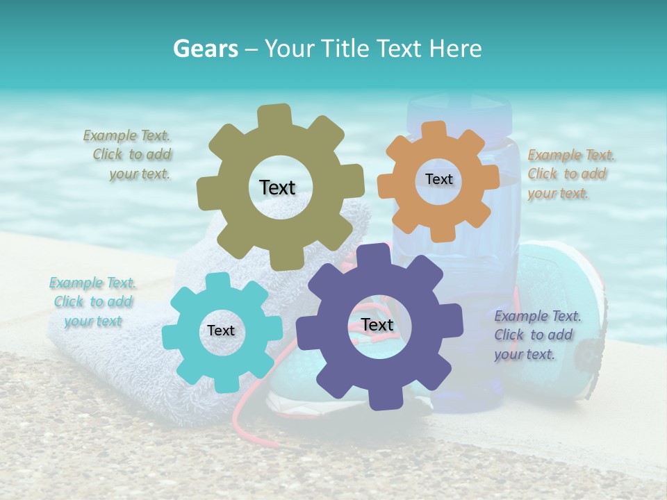 Well Being Blue Gym PowerPoint Template