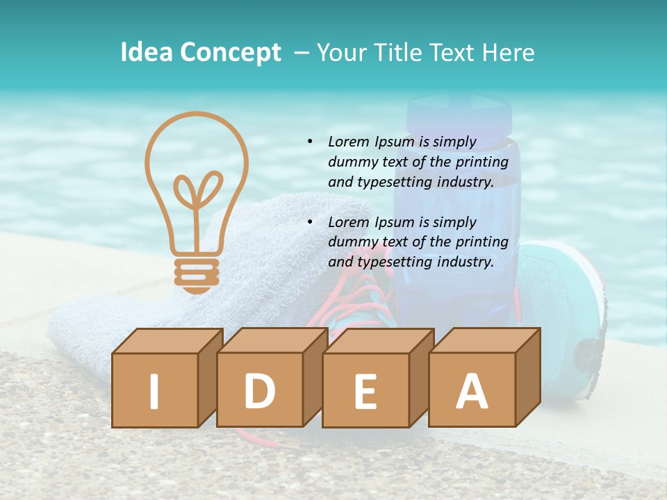 Well Being Blue Gym PowerPoint Template