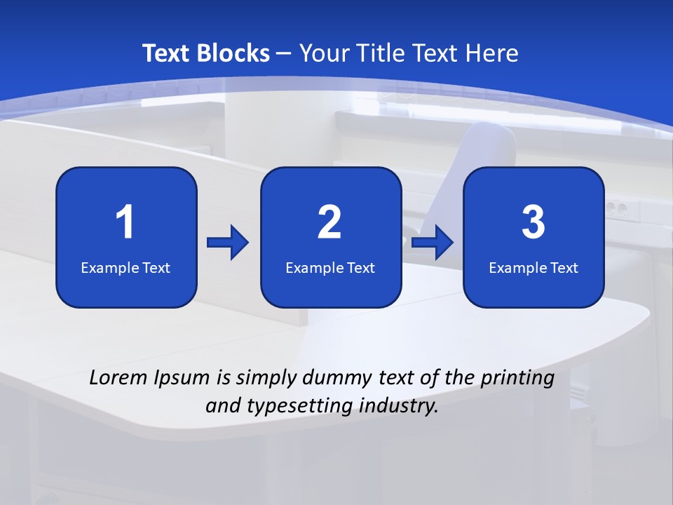 Workplace Communication Reduced Modern Office Space PowerPoint Template
