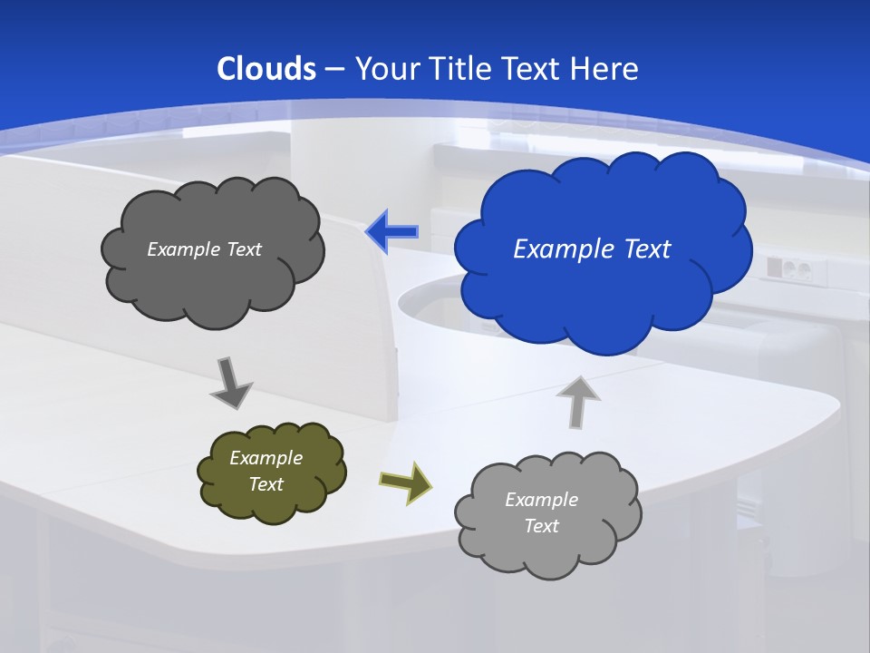 Workplace Communication Reduced Modern Office Space PowerPoint Template