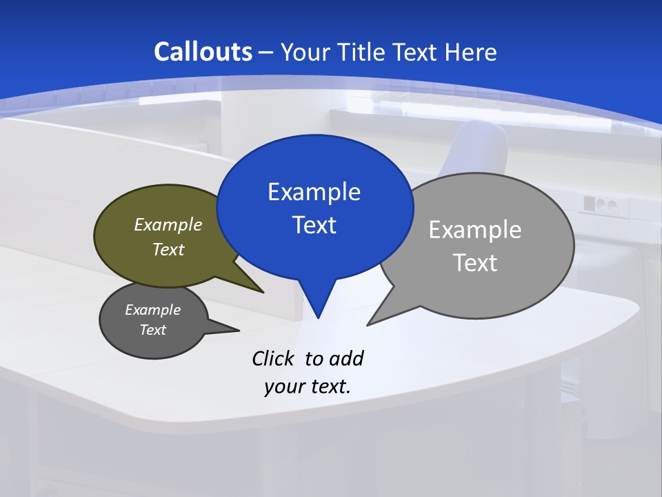 Workplace Communication Reduced Modern Office Space PowerPoint Template