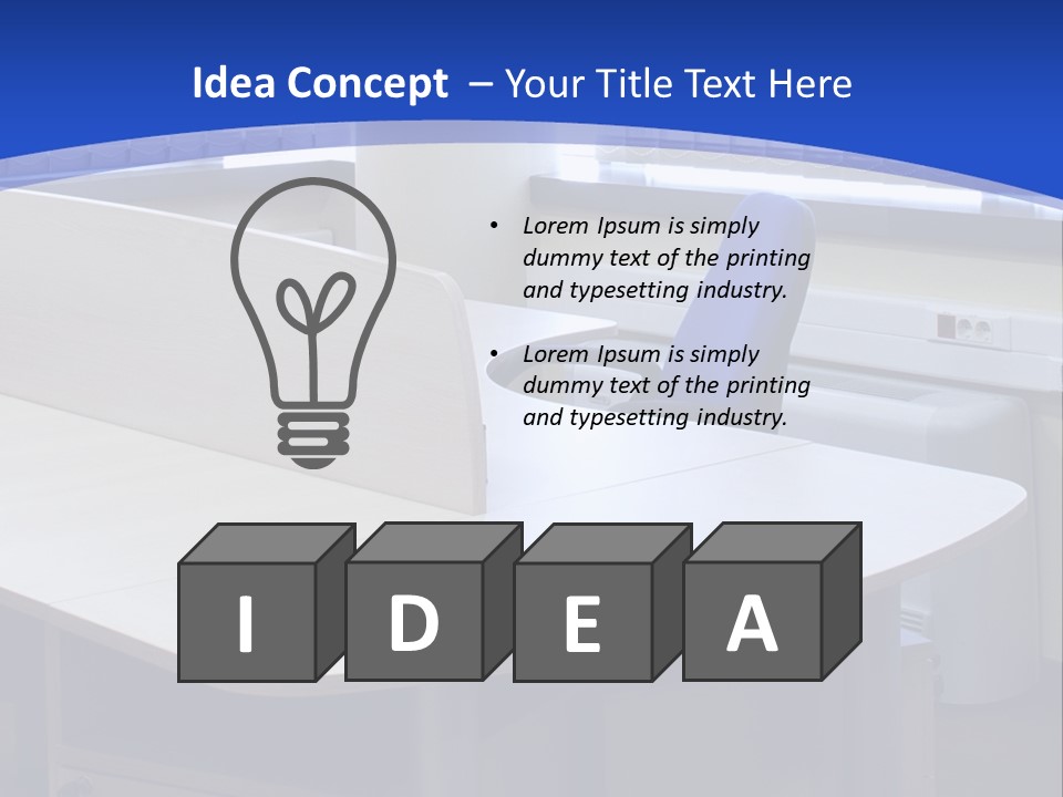 Workplace Communication Reduced Modern Office Space PowerPoint Template
