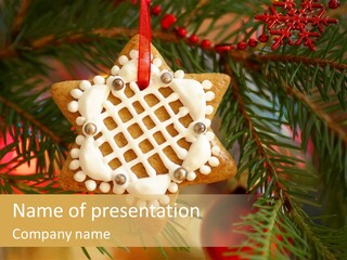 Ribbon Tree Hanging PowerPoint Template