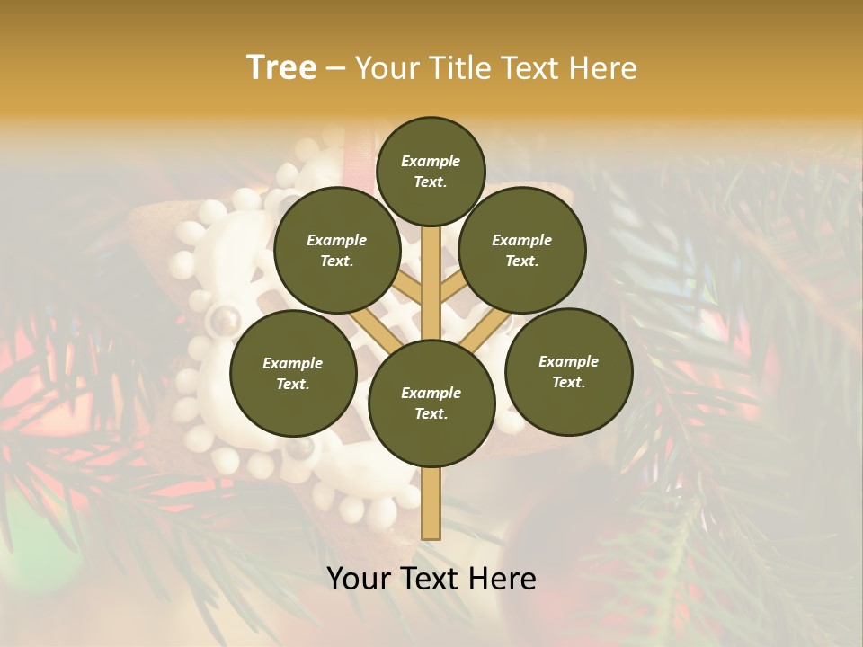 Ribbon Tree Hanging PowerPoint Template