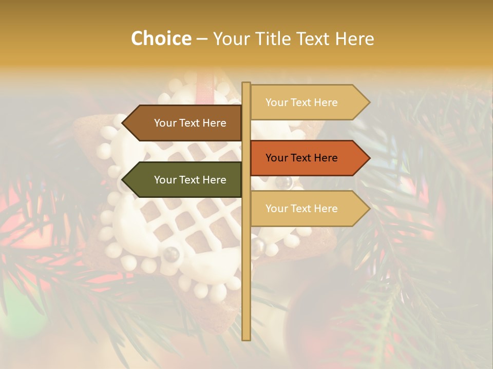 Ribbon Tree Hanging PowerPoint Template