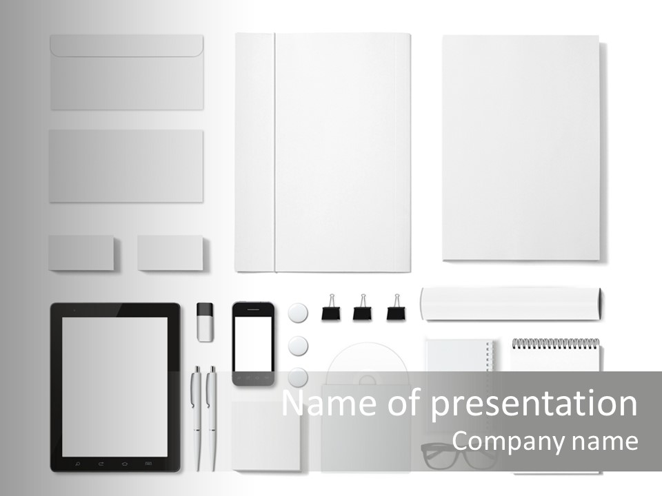 Smartphone Touchpad Stack PowerPoint Template