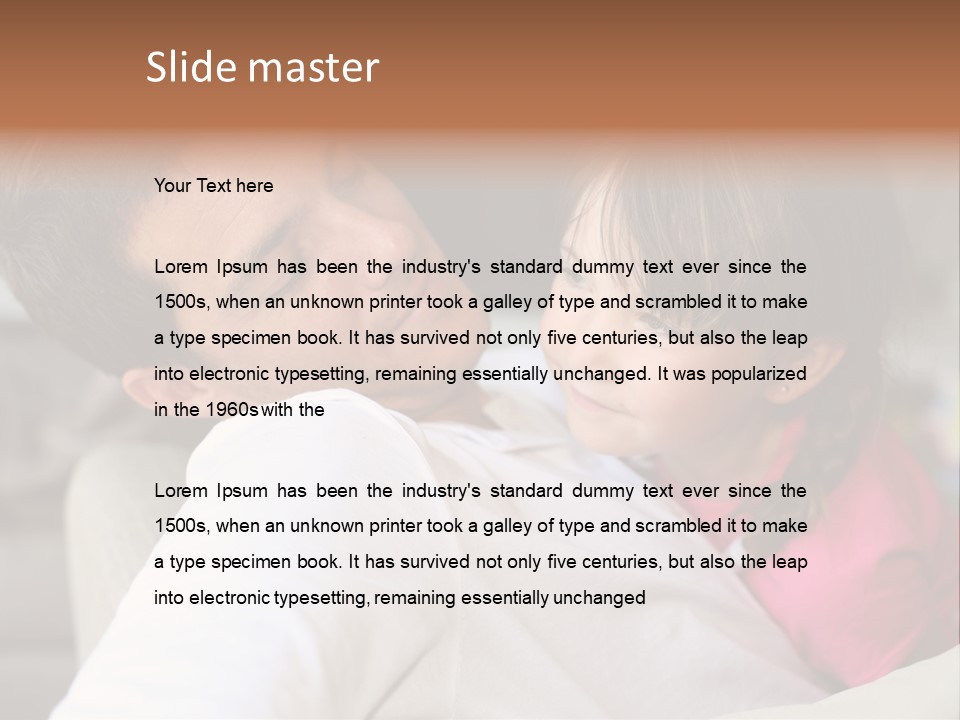 A Man Holding A Little Girl In His Arms PowerPoint Template