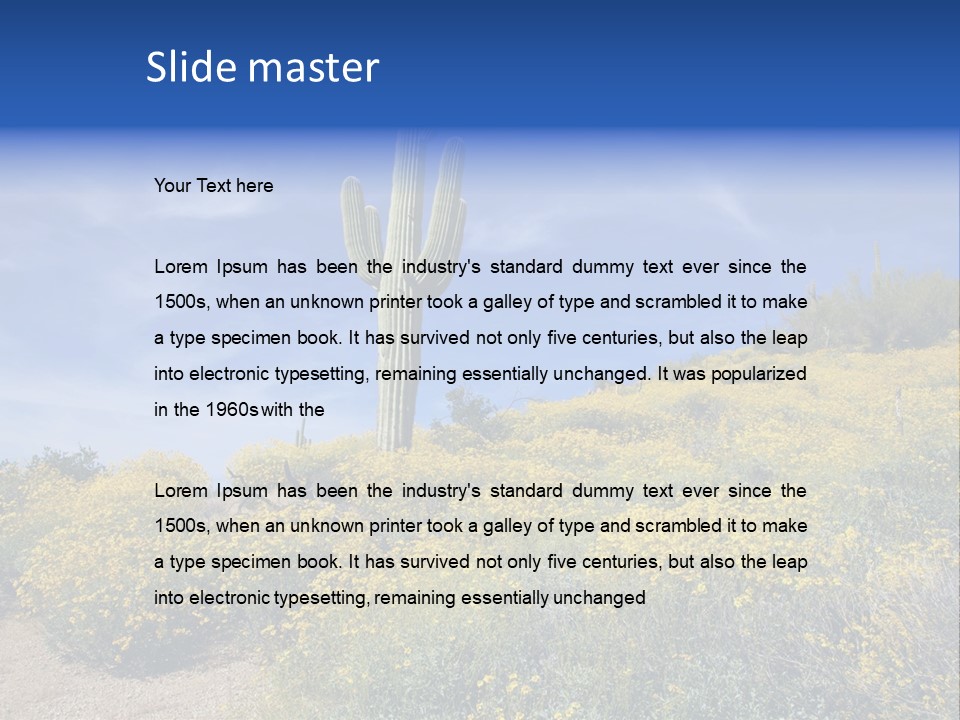 Arizona Saguaro Multi Colored PowerPoint Template