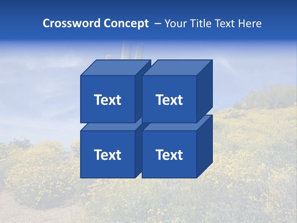 Arizona Saguaro Multi Colored PowerPoint Template