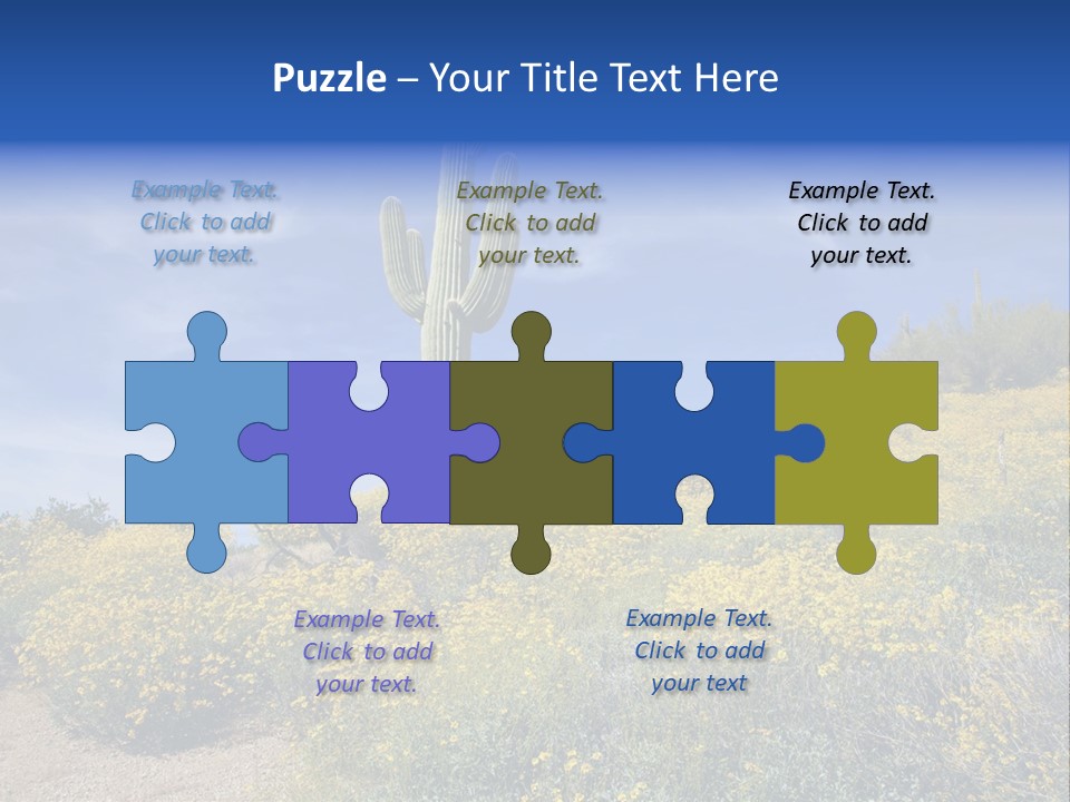 Arizona Saguaro Multi Colored PowerPoint Template