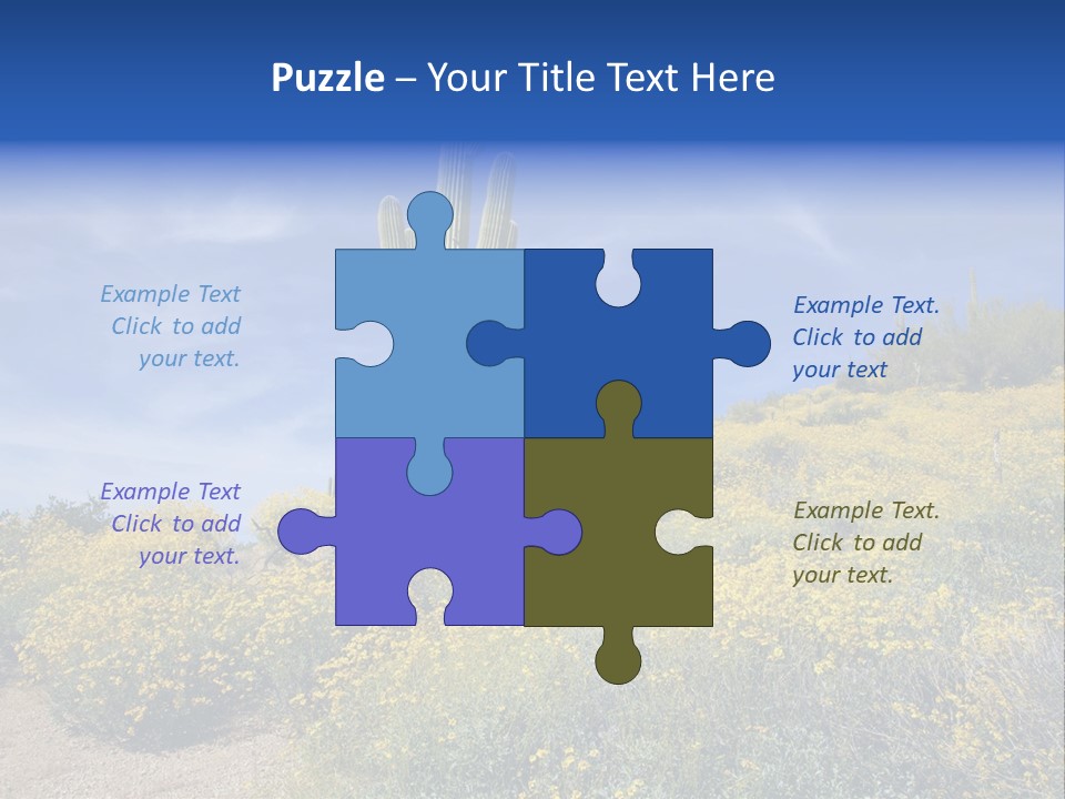 Arizona Saguaro Multi Colored PowerPoint Template