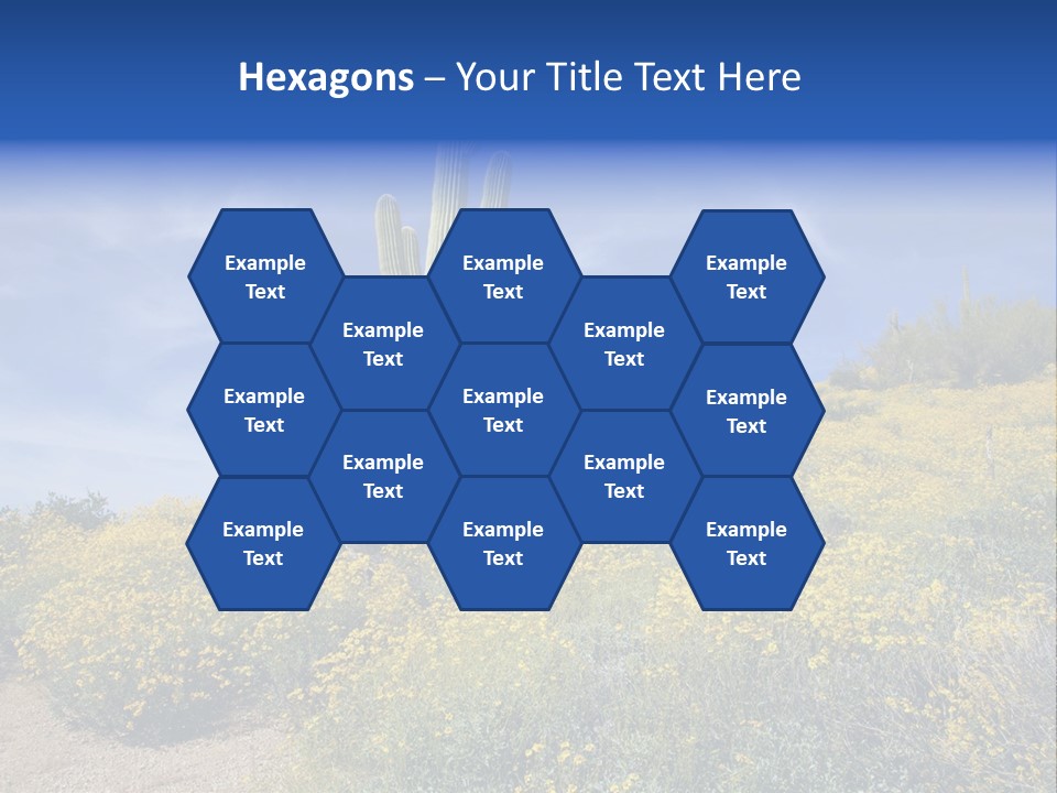 Arizona Saguaro Multi Colored PowerPoint Template