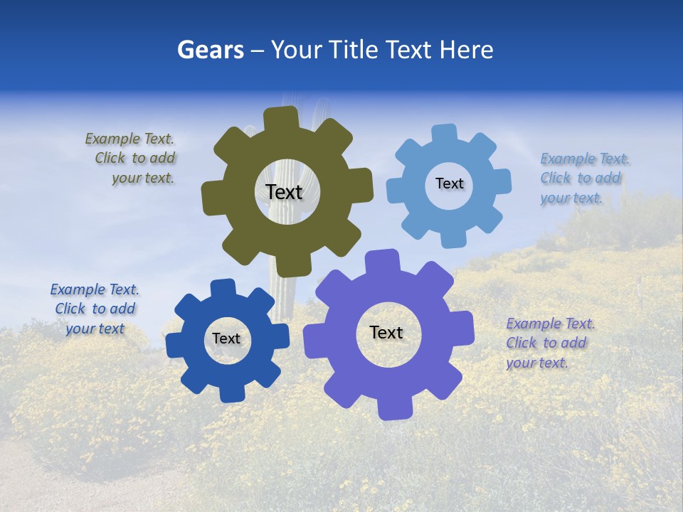 Arizona Saguaro Multi Colored PowerPoint Template