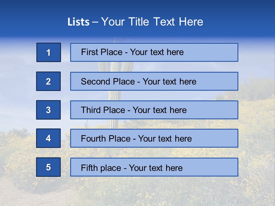 Arizona Saguaro Multi Colored PowerPoint Template