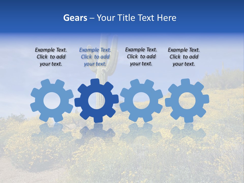 Arizona Saguaro Multi Colored PowerPoint Template