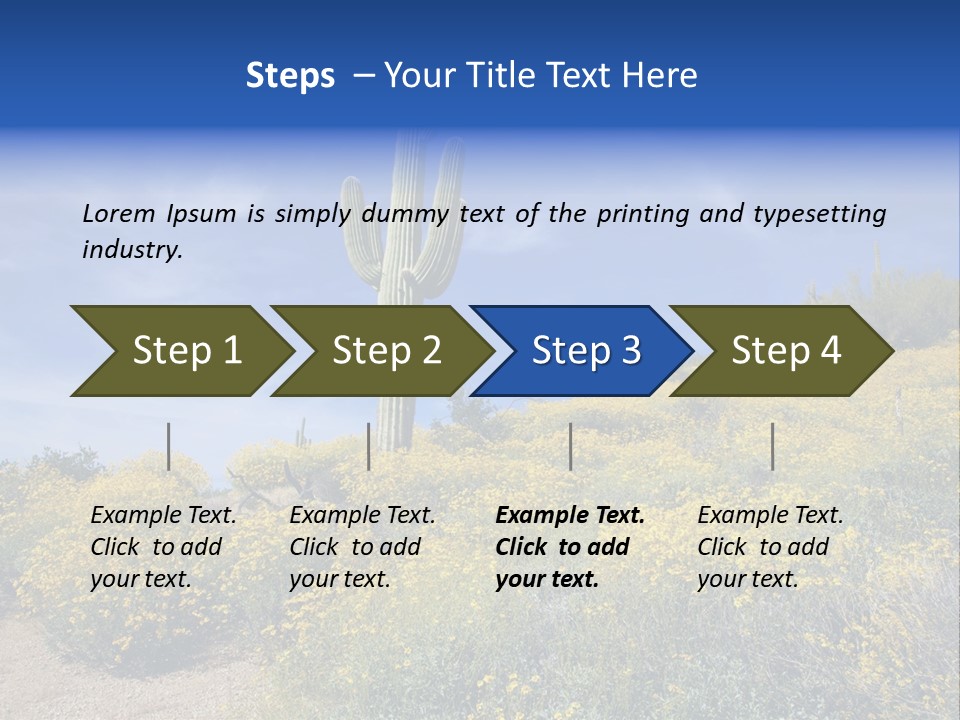 Arizona Saguaro Multi Colored PowerPoint Template