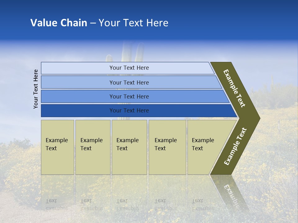 Arizona Saguaro Multi Colored PowerPoint Template