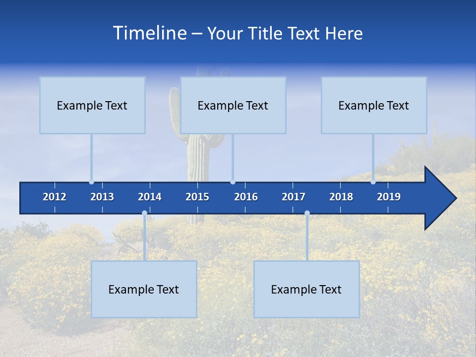 Arizona Saguaro Multi Colored PowerPoint Template
